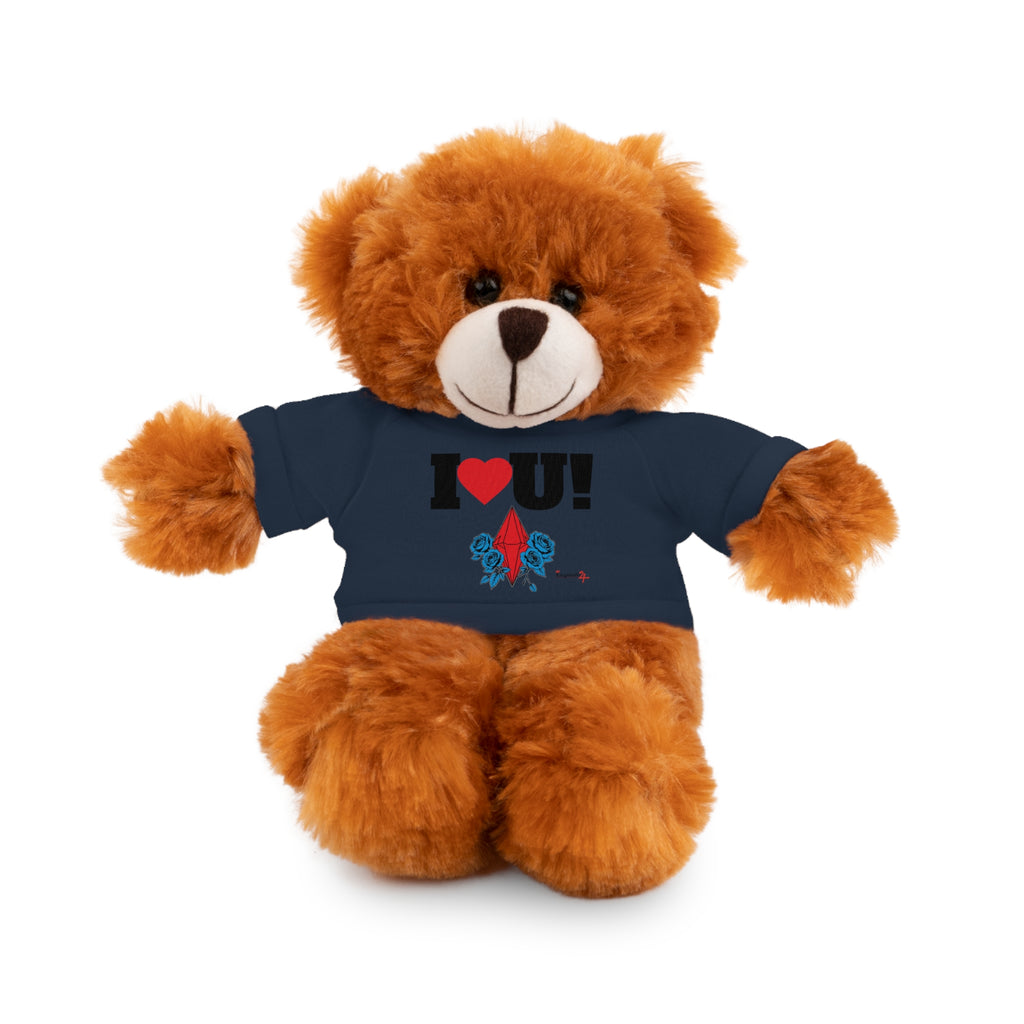 Plush Bear with Branded Tee – Red Diamond and Blue Roses Teddy
