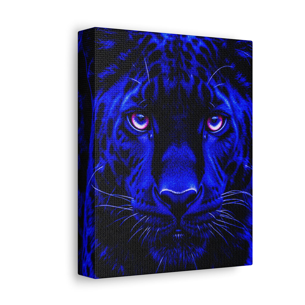 Blue Panther Stretched Canvas Wall Art