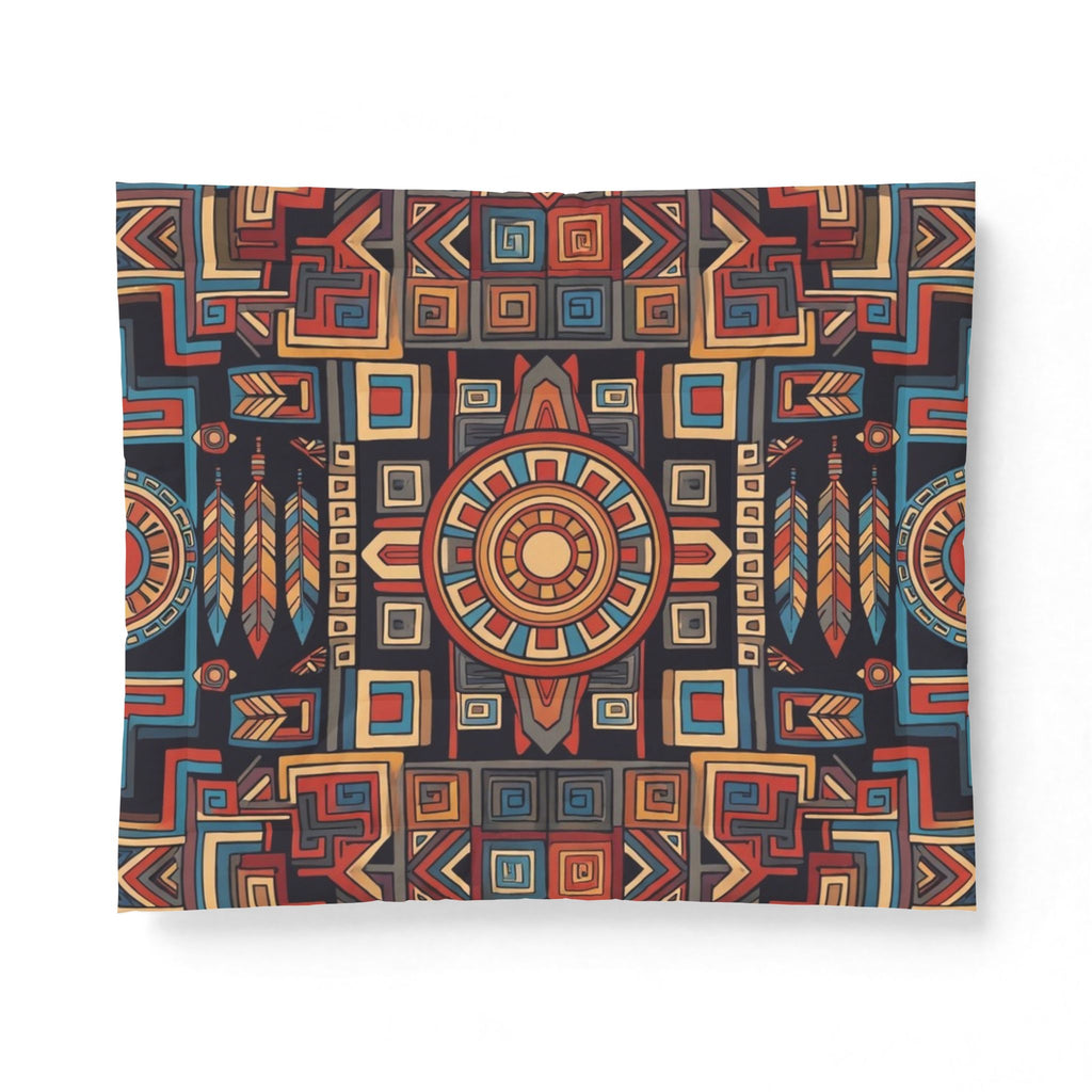 Boho Geometric Cotton Comforter – Tribal Sun Medallion Bedding