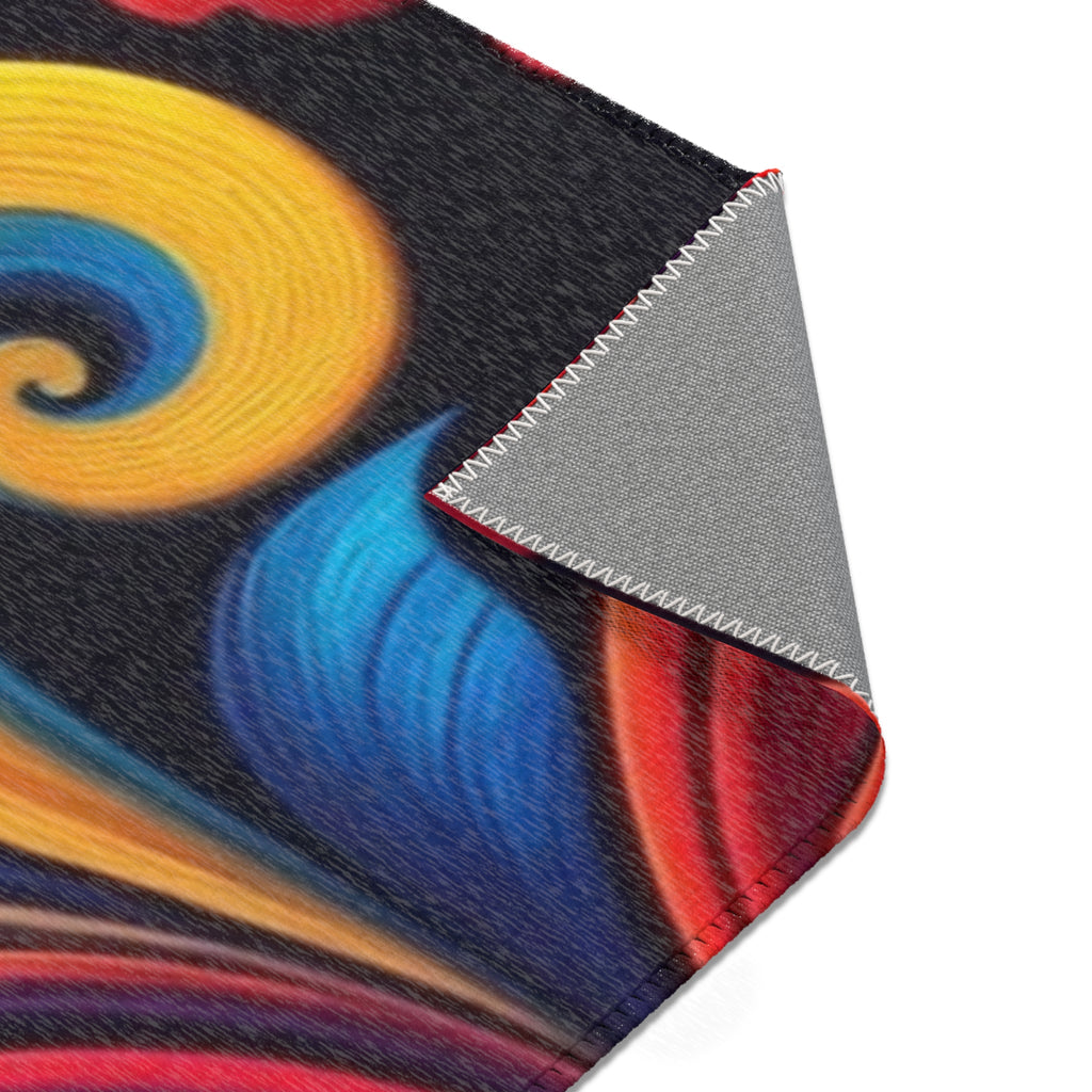 Vibrant Floral Swirl Area Rug — Colorful Rose Accent Rug
