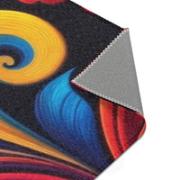 Vibrant Floral Swirl Area Rug — Colorful Rose Accent Rug