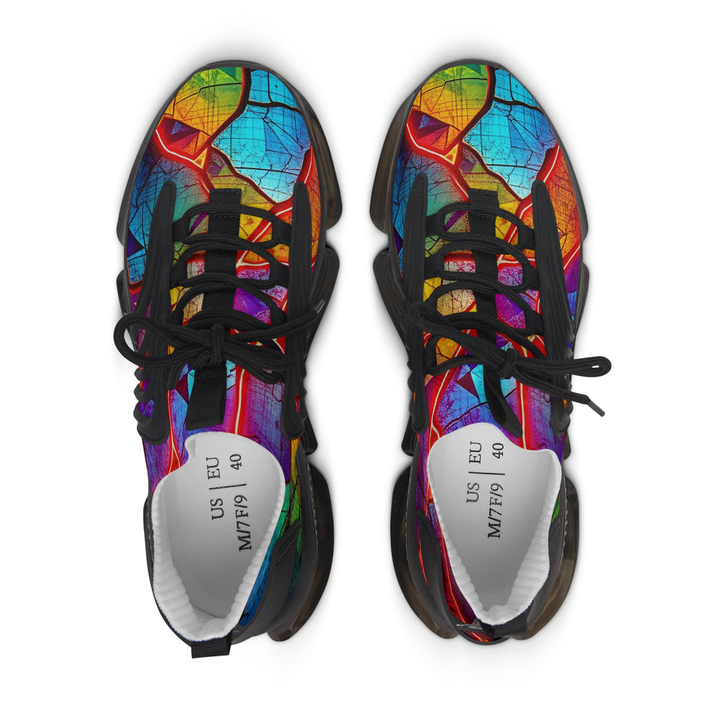 Women’s Mesh Sneakers — Vibrant Stained-Glass Athletic Shoes