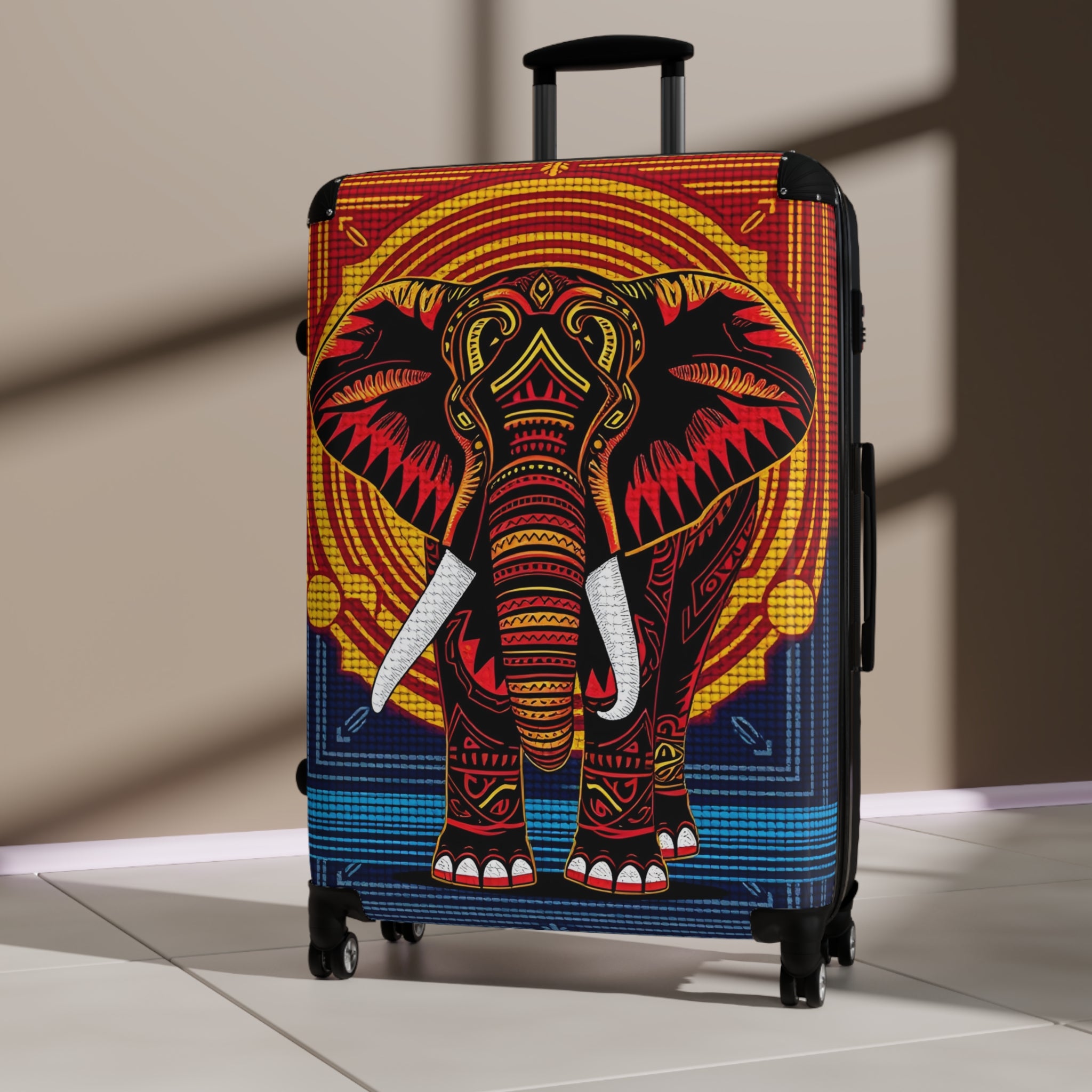 Elephant Mandala Carry-On Suitcase – Colorful Tribal Travel Luggage
