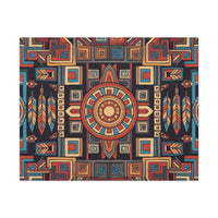Southwestern Geometric Canvas Art — Tribal Mandala Wall Decor