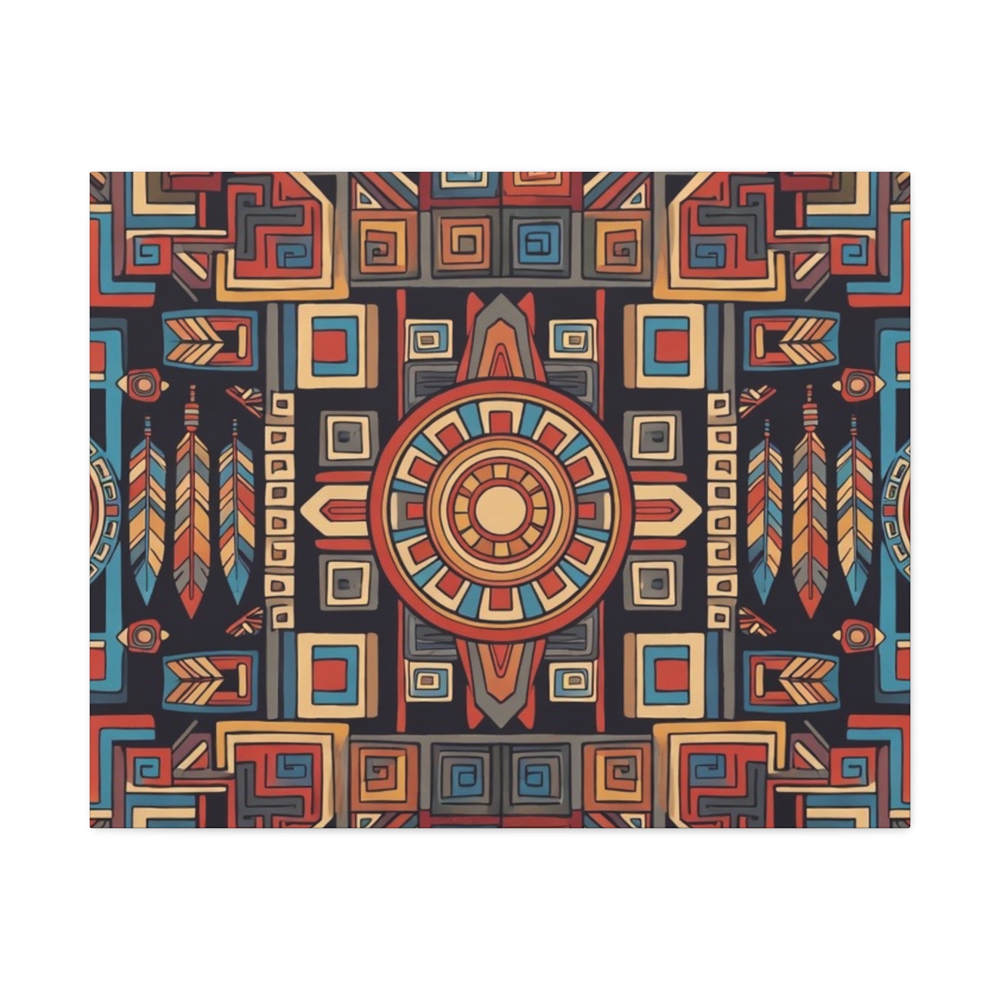 Southwestern Geometric Canvas Art — Tribal Mandala Wall Decor