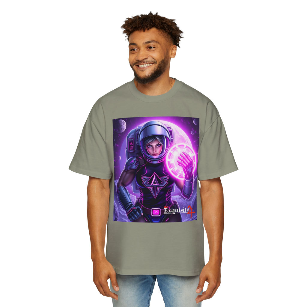Astronaut Warrior Tee — Neon Space Mage Graphic T-Shirt