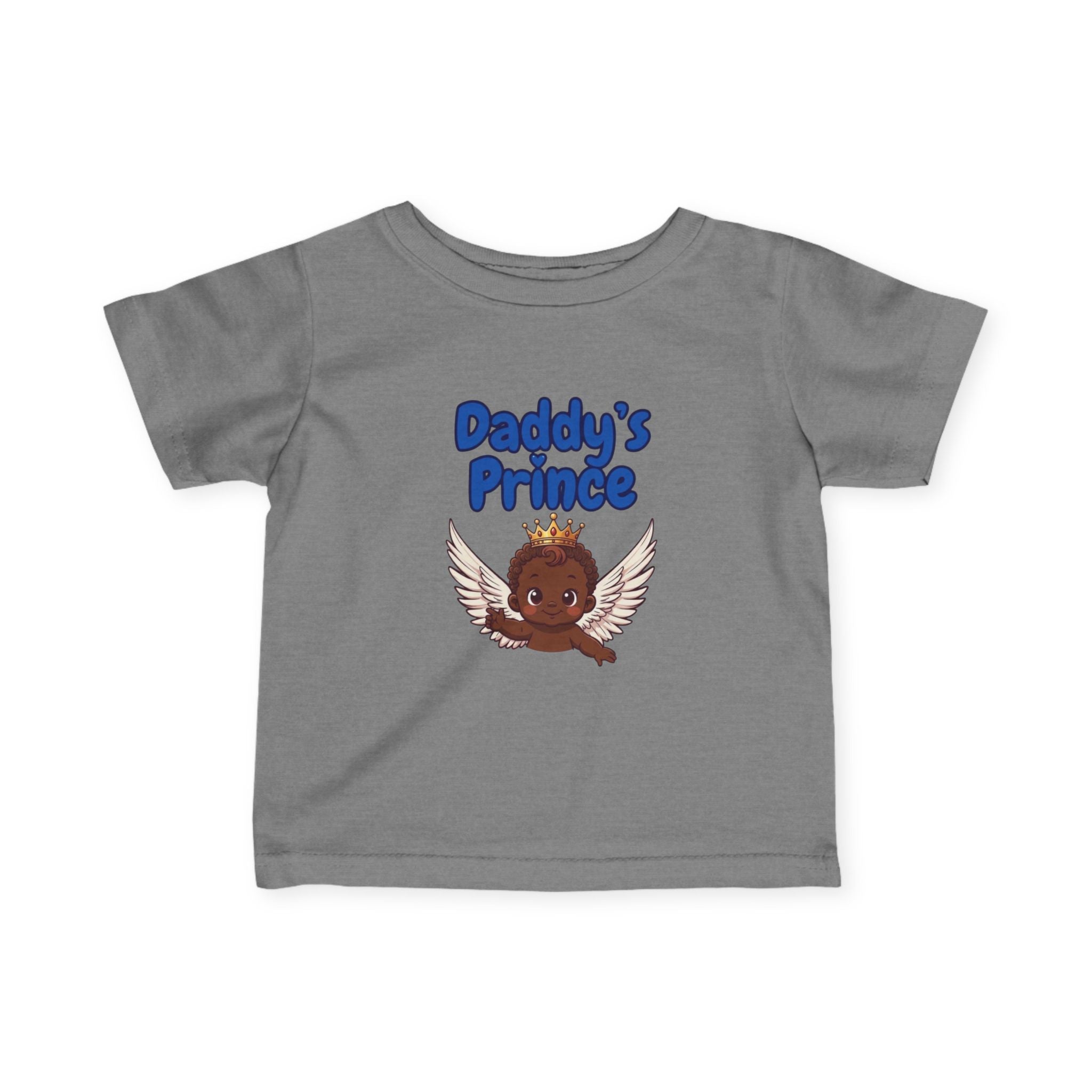 Infant Tee — "Daddy's Prince" Baby T‑Shirt with Crowned Angel Design