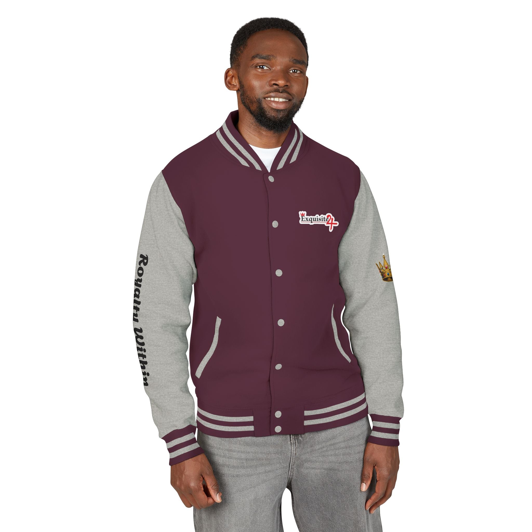 Exquisite 24 Royalty Within Emblem Varsity Jacket