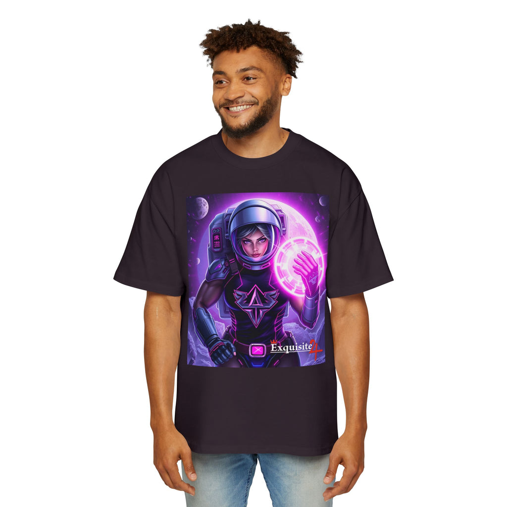 Astronaut Warrior Tee — Neon Space Mage Graphic T-Shirt