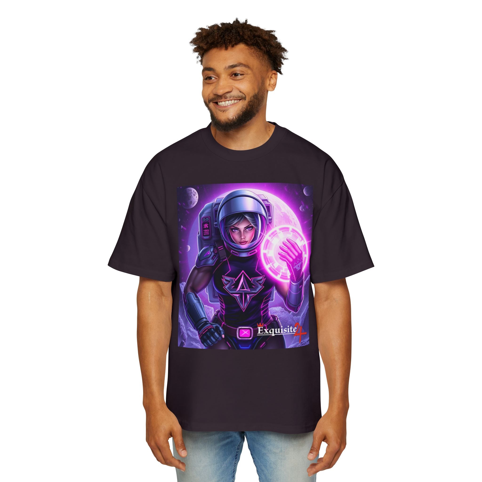 Astronaut Warrior Tee — Neon Space Mage Graphic T-Shirt