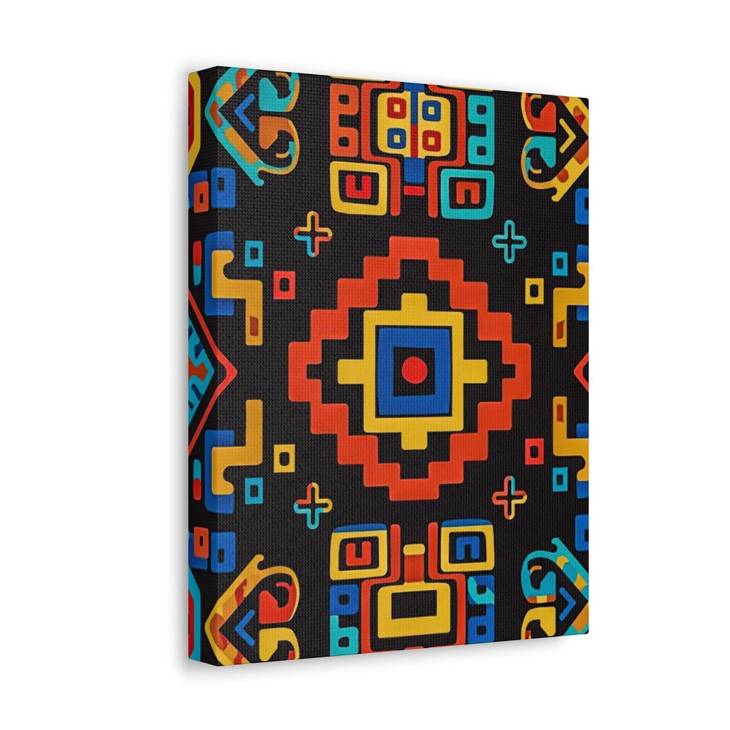 Bold Geometric Aztec Stretched Canvas Wall Art