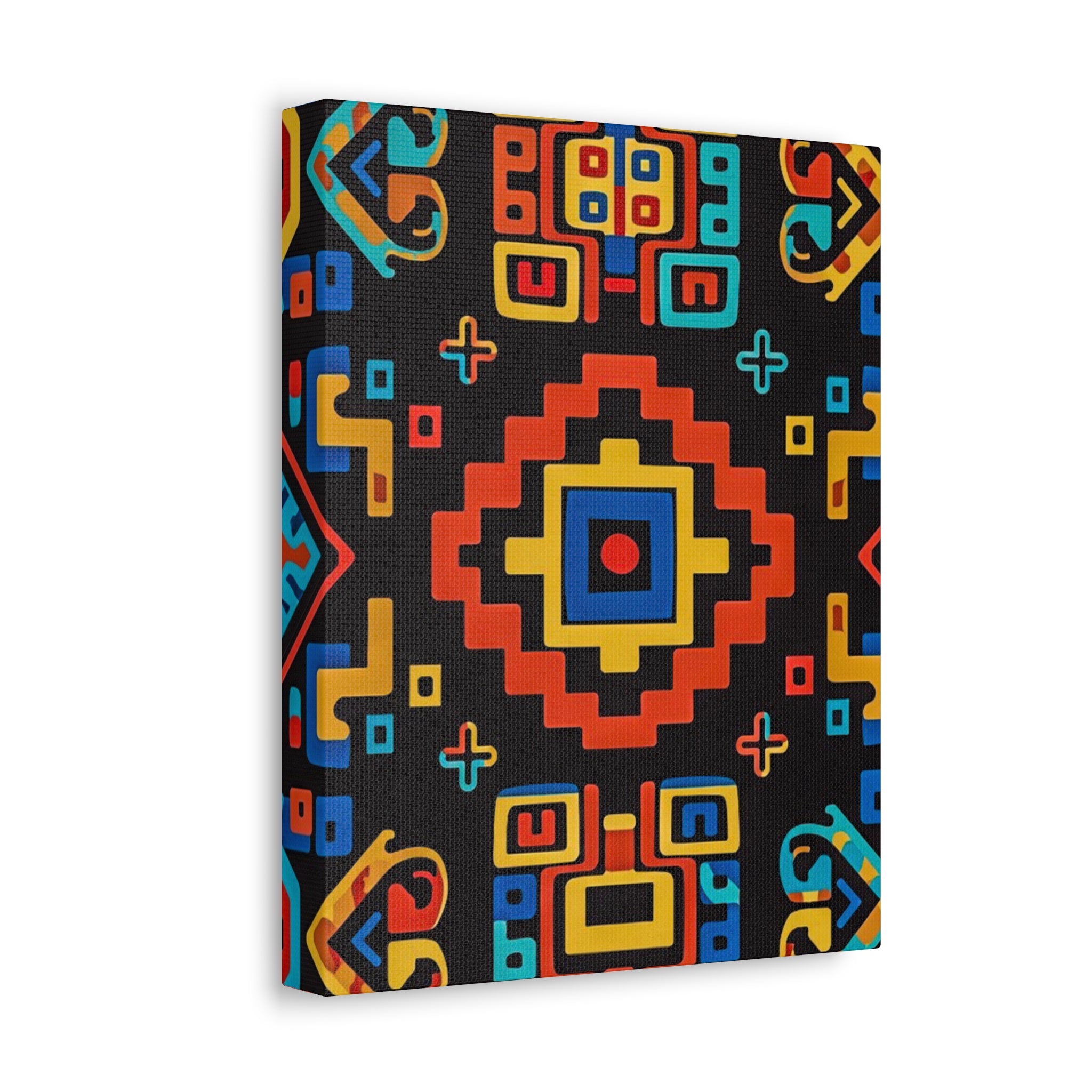 Bold Geometric Aztec Stretched Canvas Wall Art