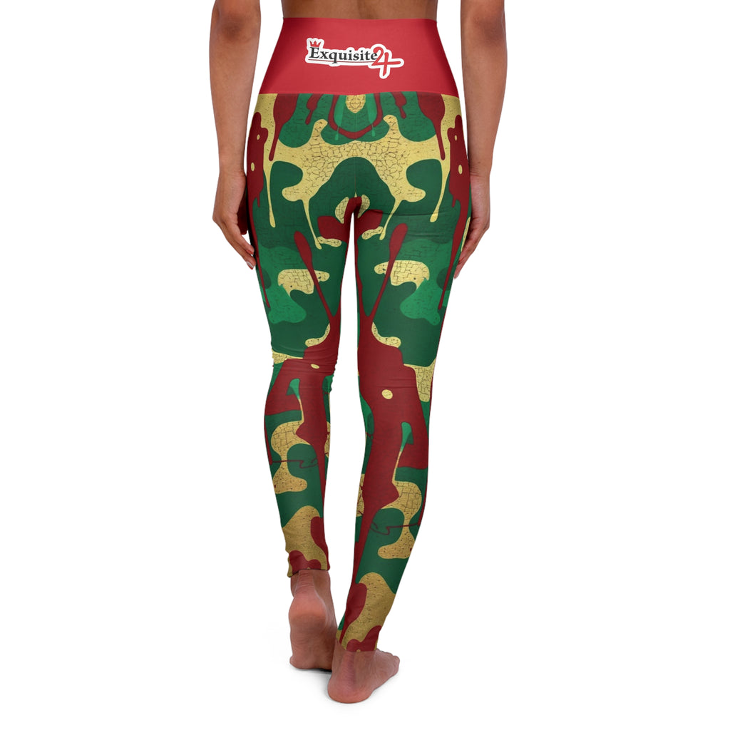 Green Gold Green Camo High-Waisted Leggings
