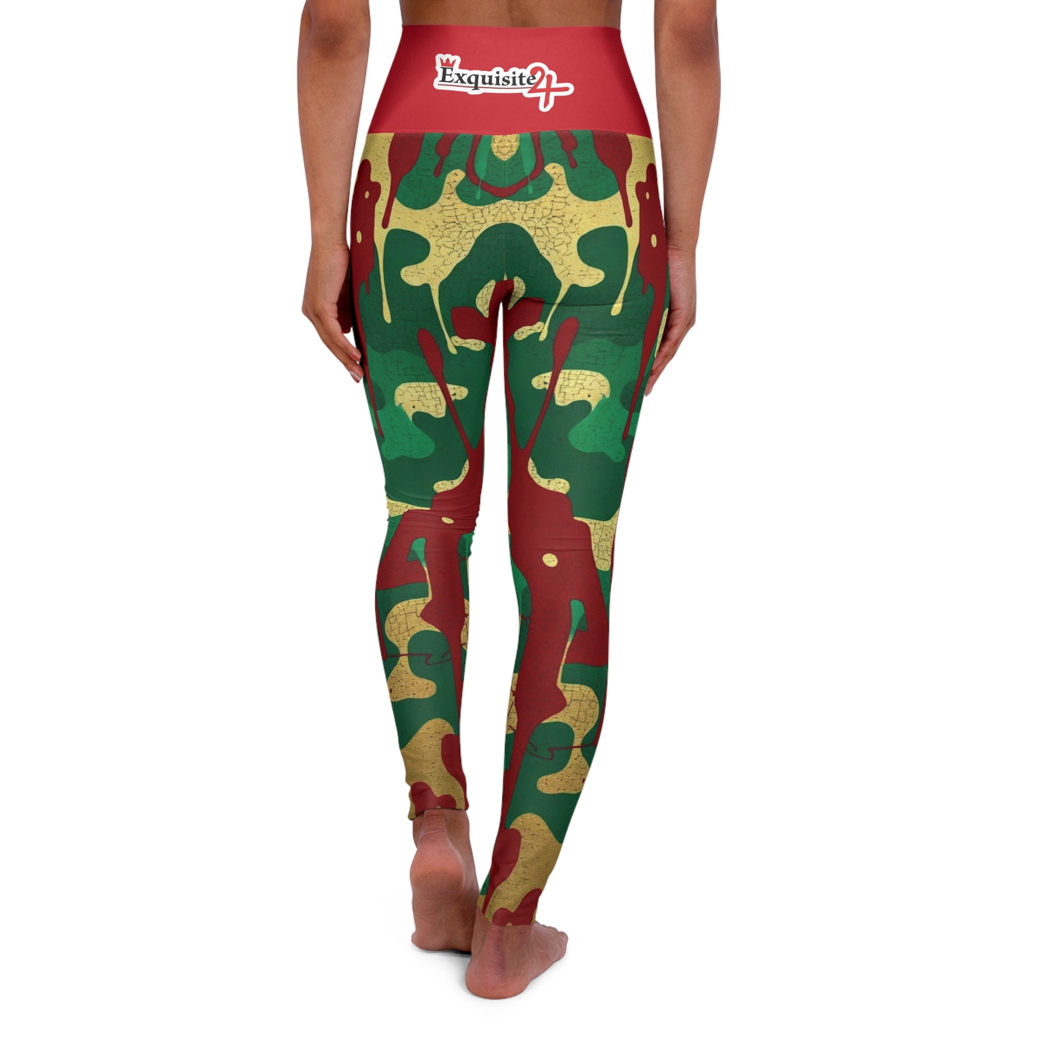 Green Gold Green Camo High-Waisted Leggings