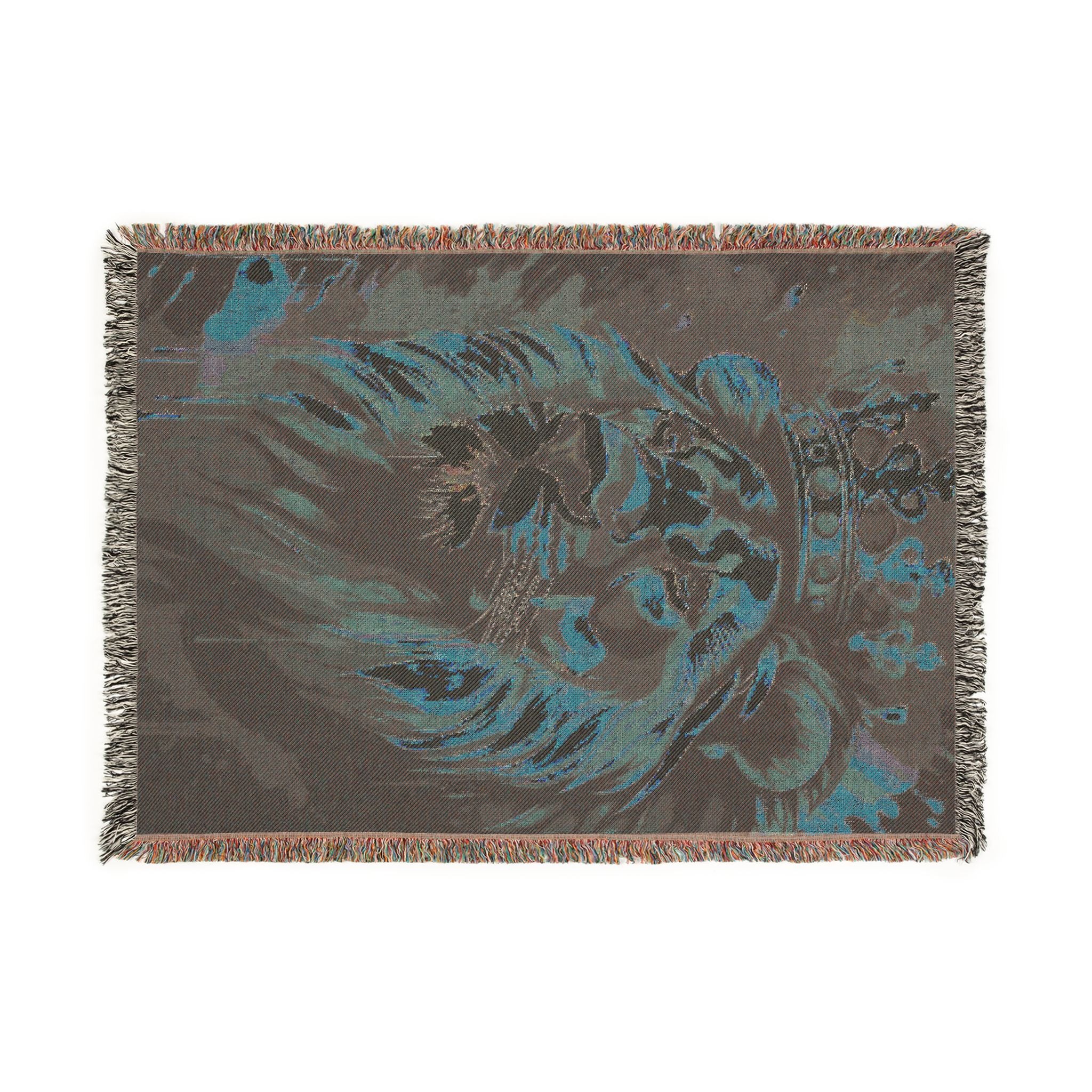 Royal Lion Woven Blanket — Regal Lion Throw for Living Room