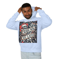 Laugh Now Cry Later Skull Hoodie — Vintage Rose Graphic