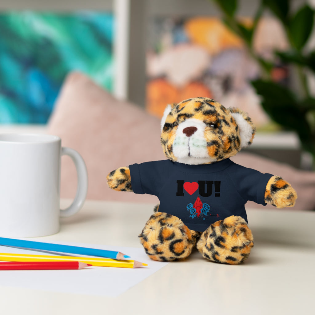 Plush Bear with Branded Tee – Red Diamond and Blue Roses Teddy