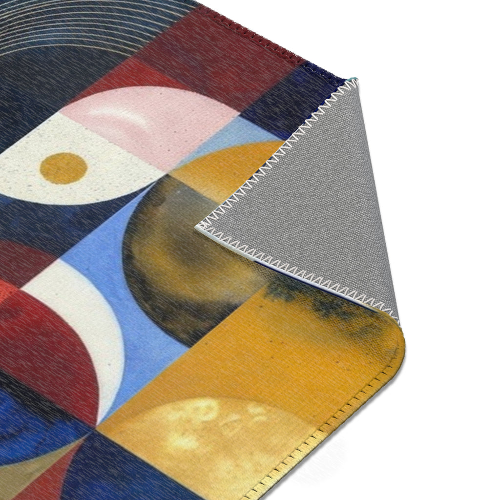 Geometric Color Block Area Rug — Mid-Century Abstract Modern Accent Rug