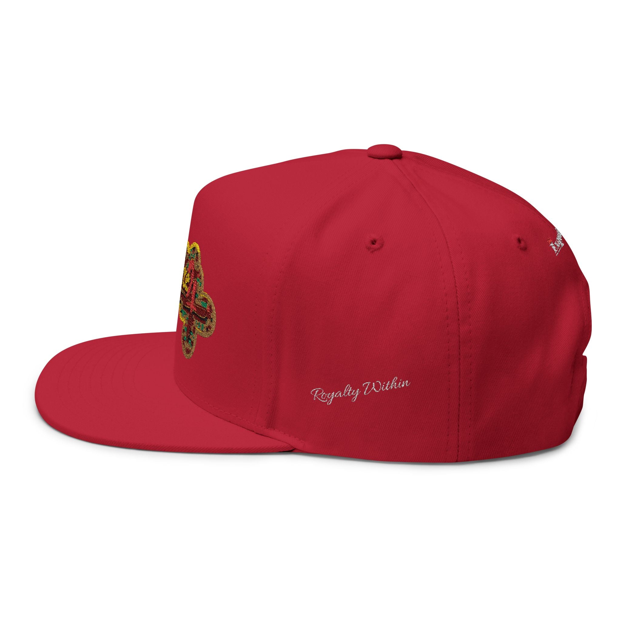 Embroidered 'Exquisite 24' Flat Bill Cap — Kente-Inspired Patch Snapback