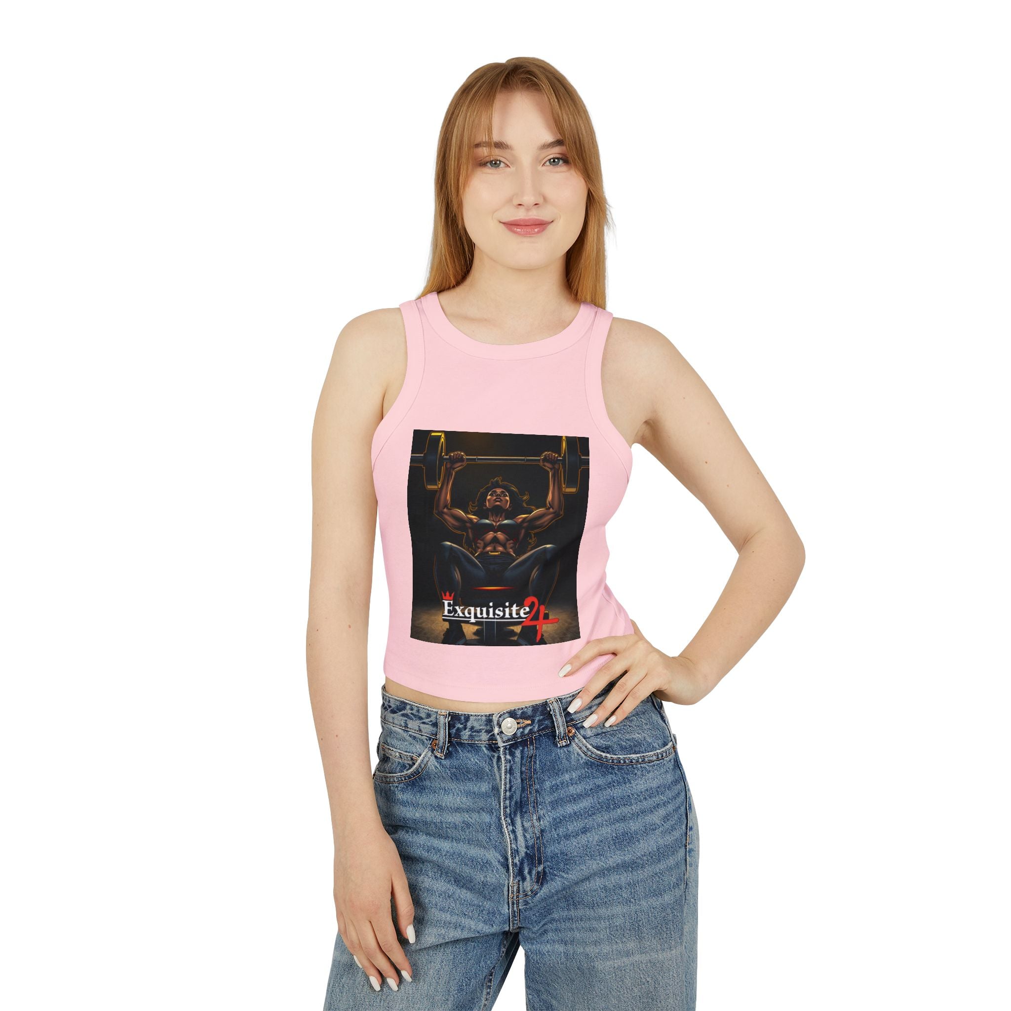 Exquisite 24 Weightlifting Tank Top — Women’s Gym Racer Crop