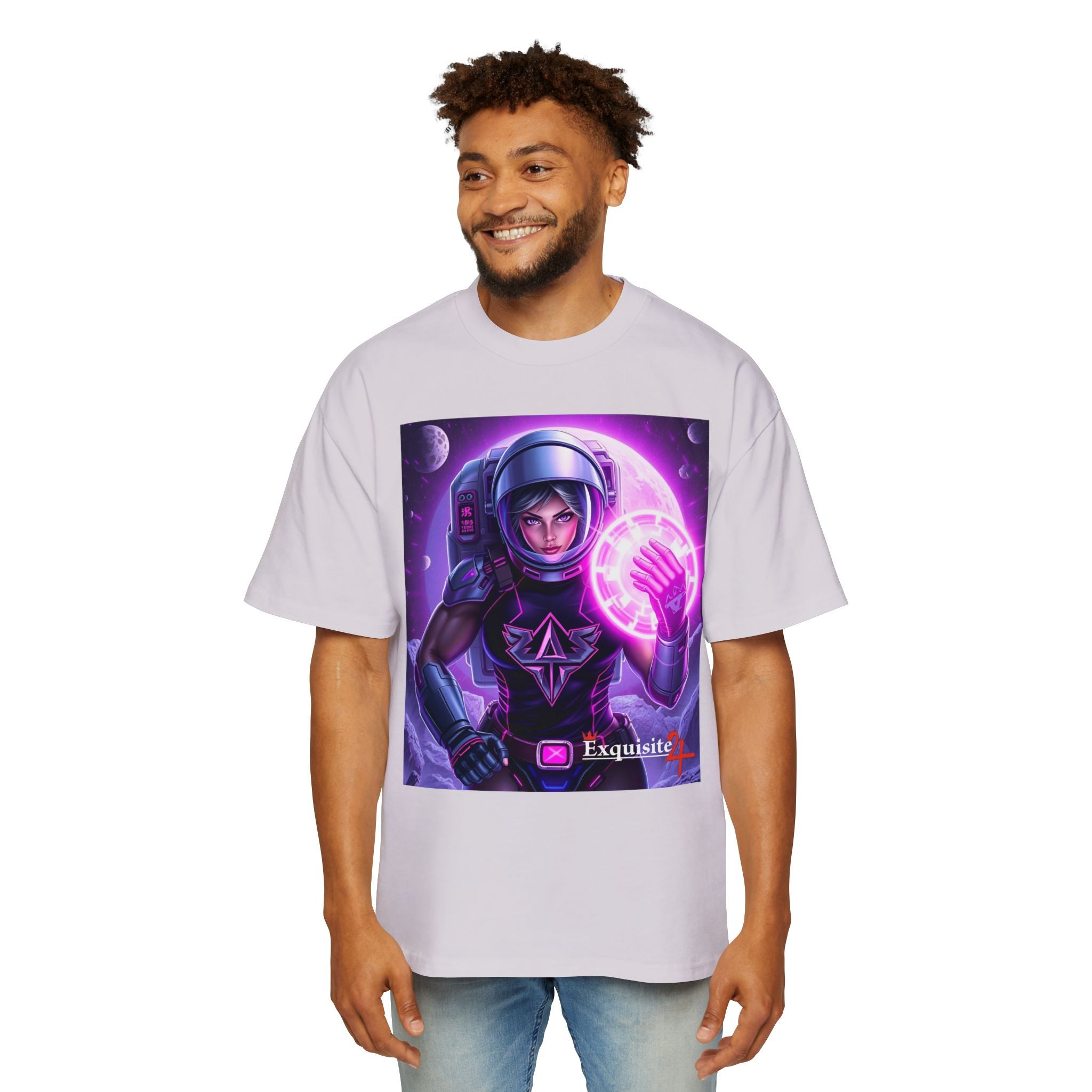 Astronaut Warrior Tee — Neon Space Mage Graphic T-Shirt
