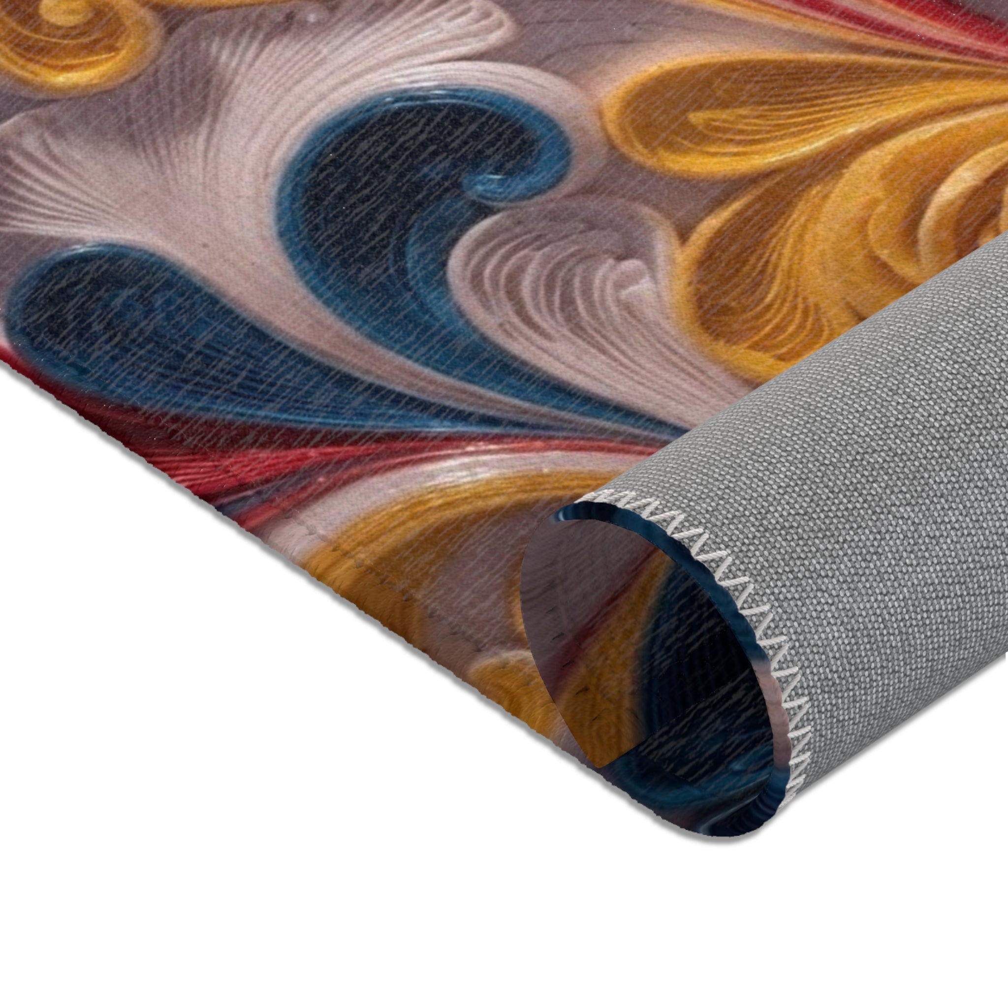 Abstract Floral Swirl Area Rug — Colorful Boho Decorative Accent Rug