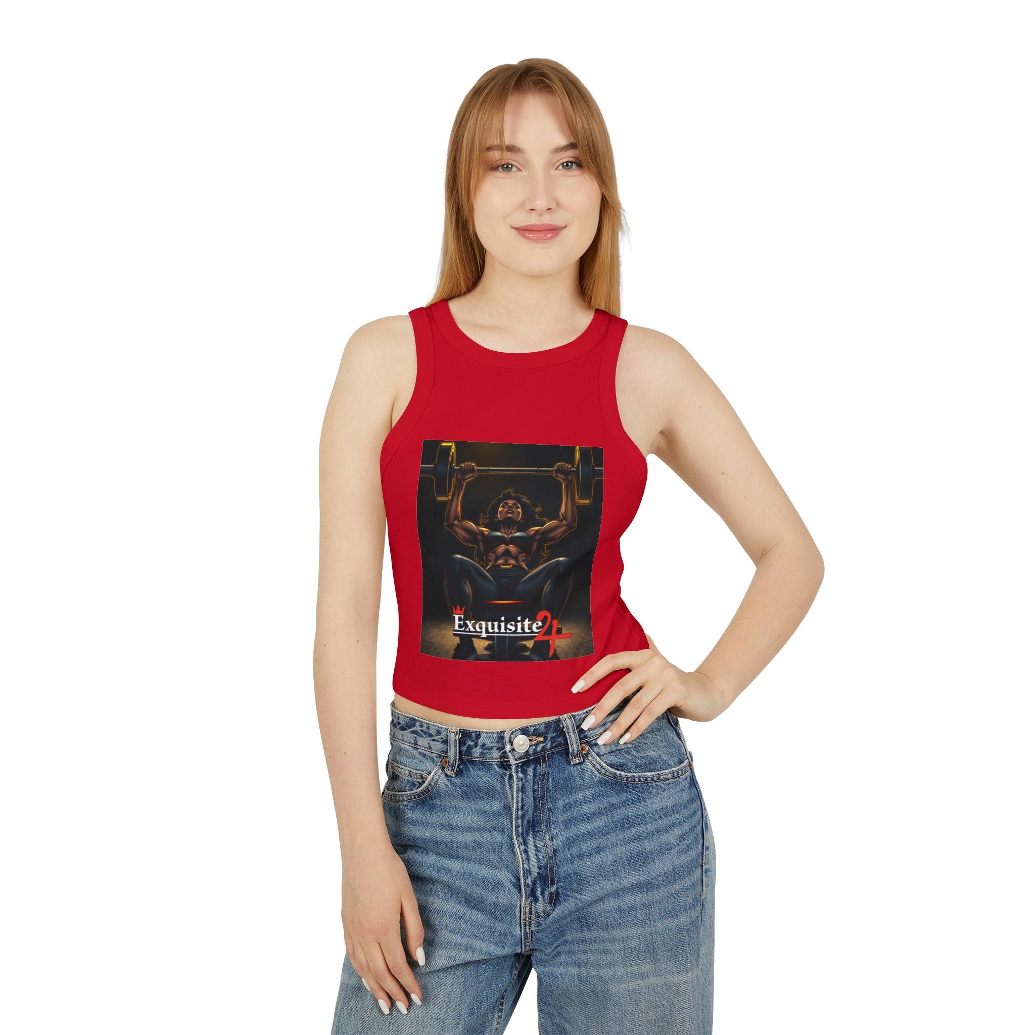Exquisite 24 Weightlifting Tank Top — Women’s Gym Racer Crop