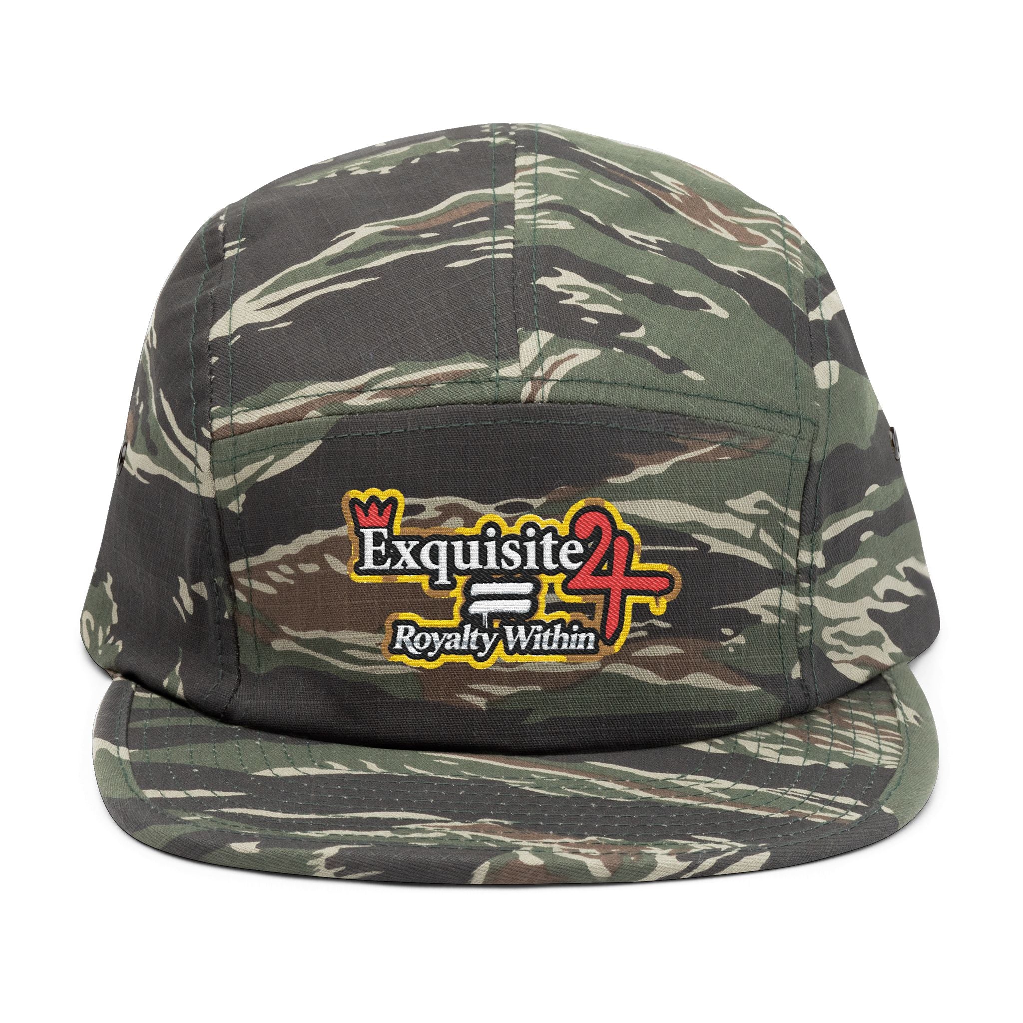 Embroidered 5-Panel Cap — 'Exquisite 24' Logo Streetwear Hat