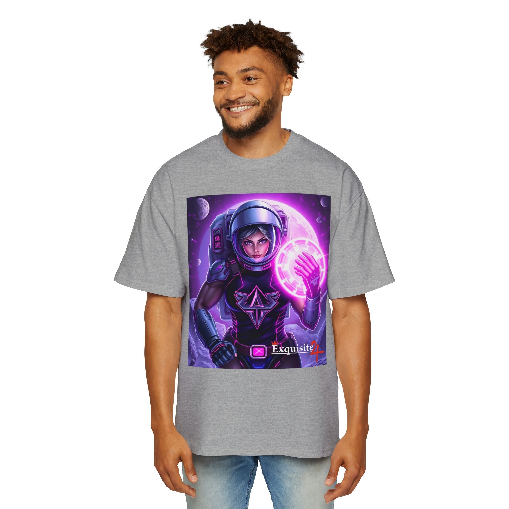 Astronaut Warrior Tee — Neon Space Mage Graphic T-Shirt