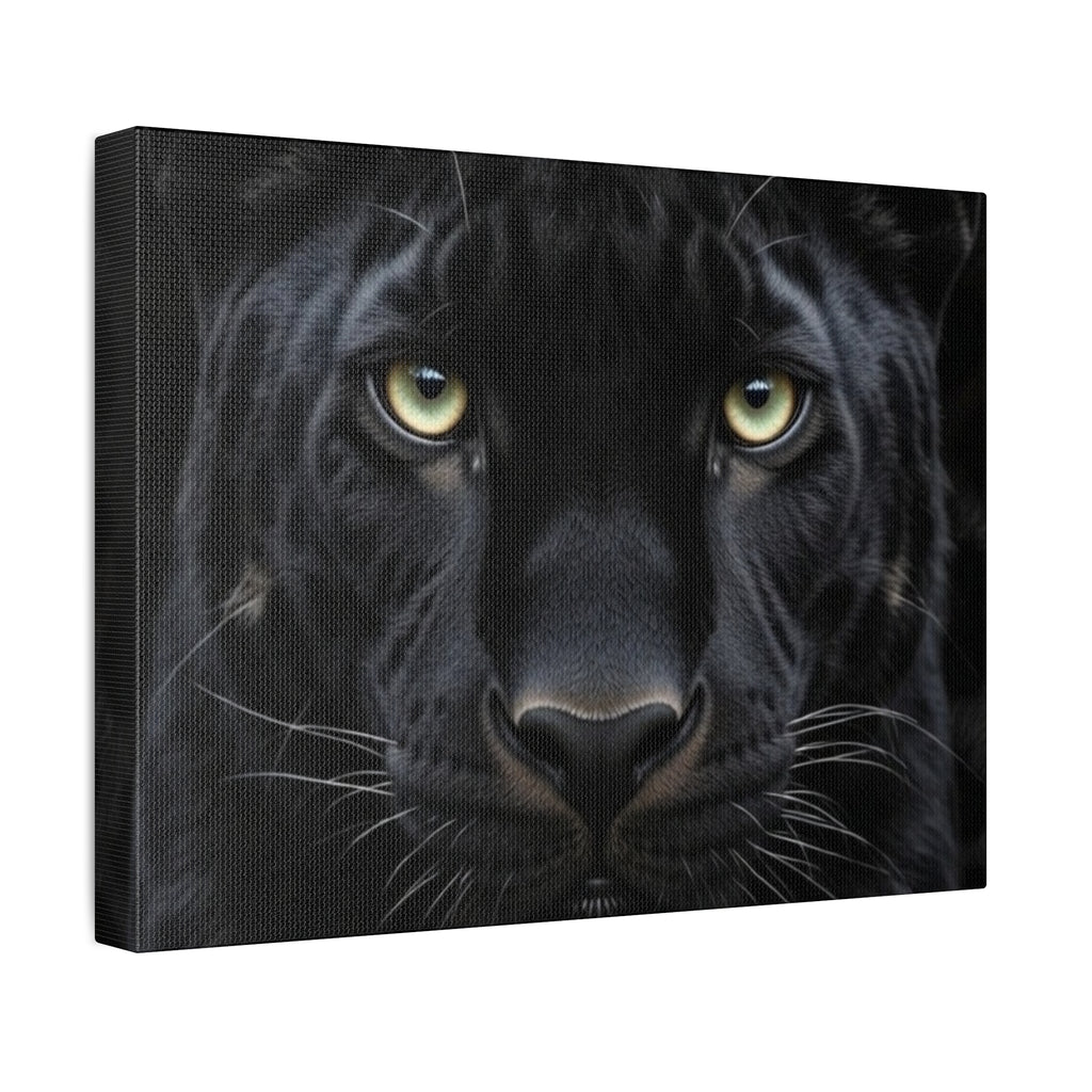 Black Panther Wall Canvas — Intense Close-Up Stretched Canvas Art