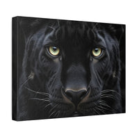 Black Panther Wall Canvas — Intense Close-Up Stretched Canvas Art