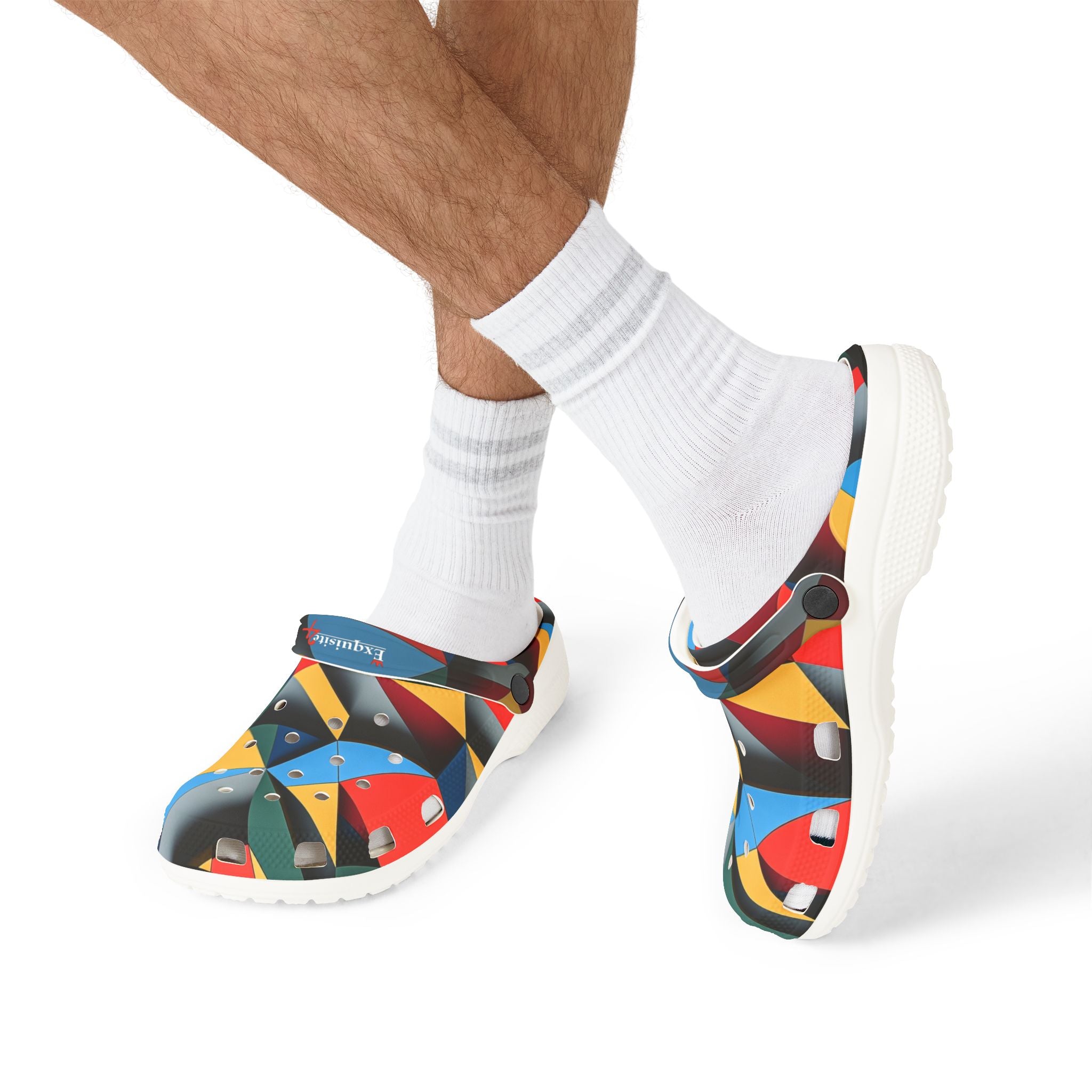 Abstract Geometric EVA Foam Clogs — Colorful Modern Slip-On Shoes