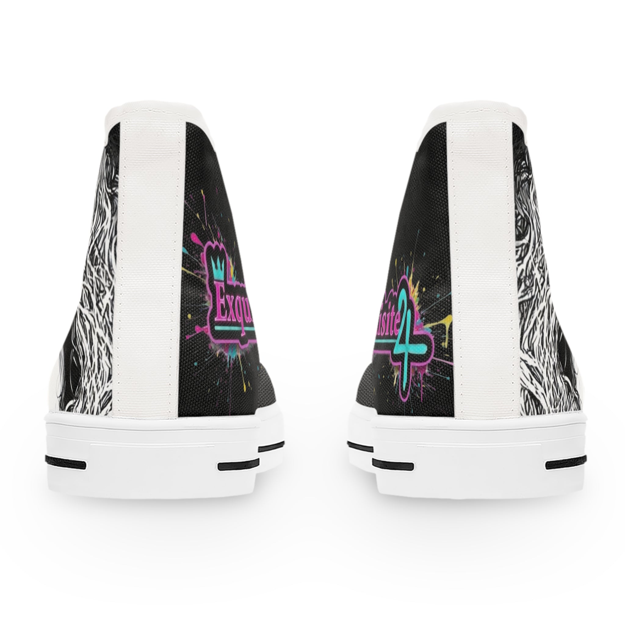 Women's High Top Sneakers — Bold Pop Art Face Design