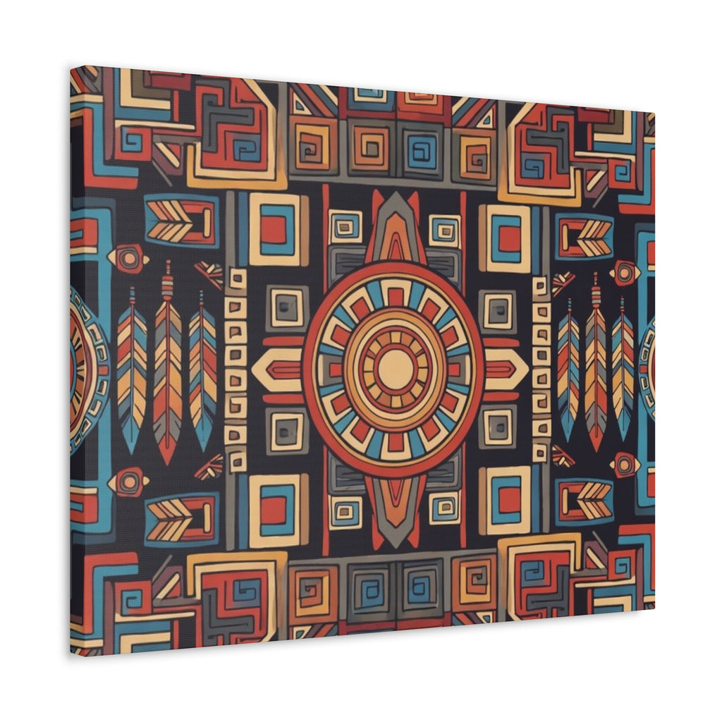Southwestern Geometric Canvas Art — Tribal Mandala Wall Decor