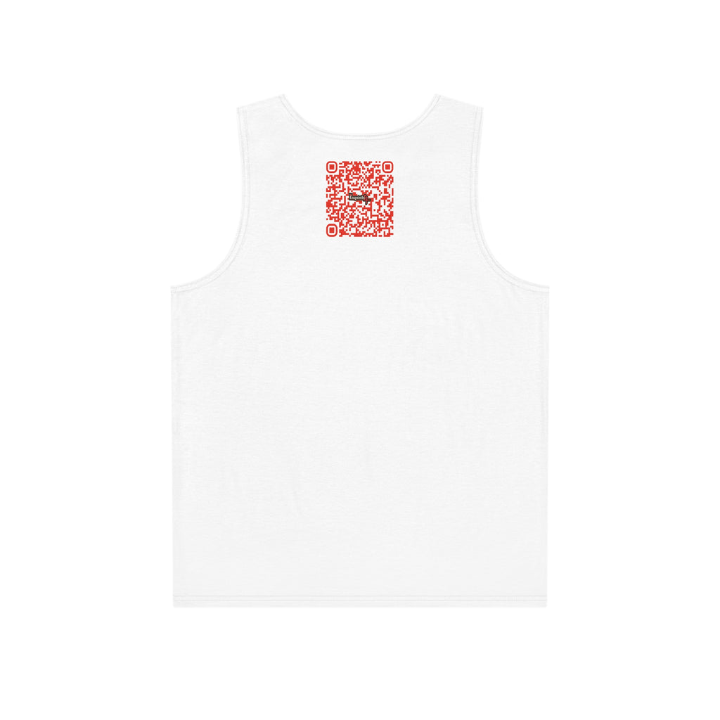 Abstract Monochrome Face Tank Top — Graphic Art Muscle Shirt