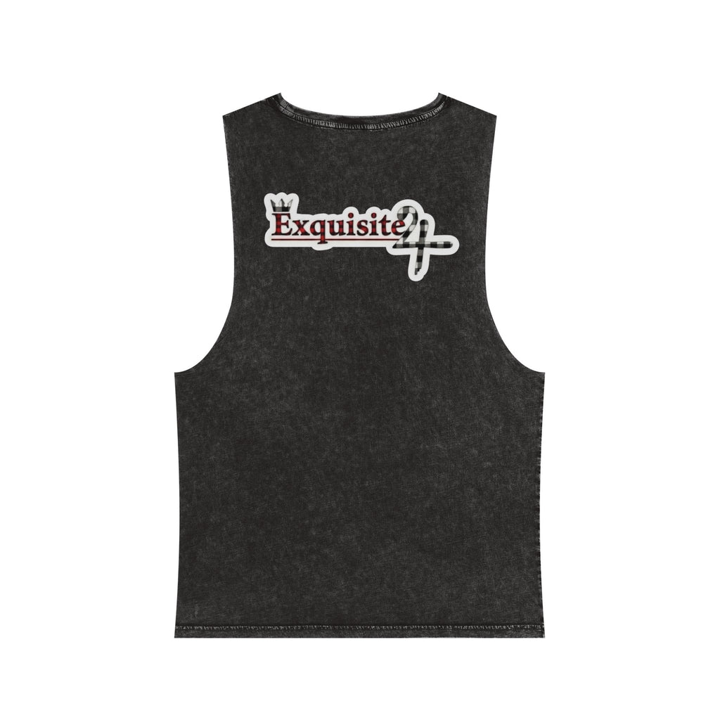Exquisite 24 Patchwork Tank Top — Stonewash Plaid Graphic Tank