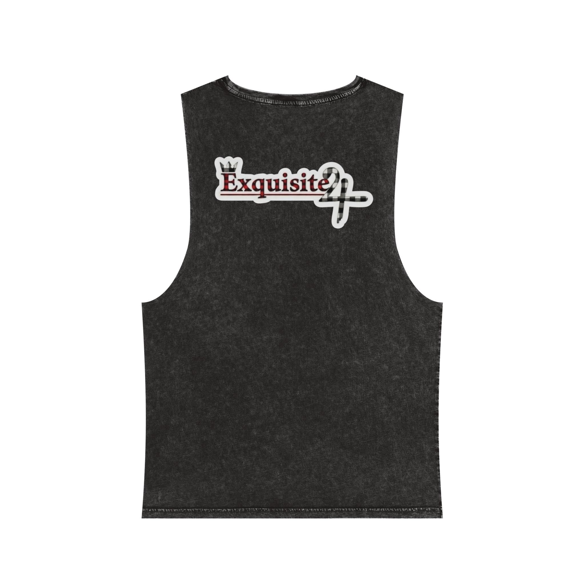 Exquisite 24 Patchwork Tank Top — Stonewash Plaid Graphic Tank
