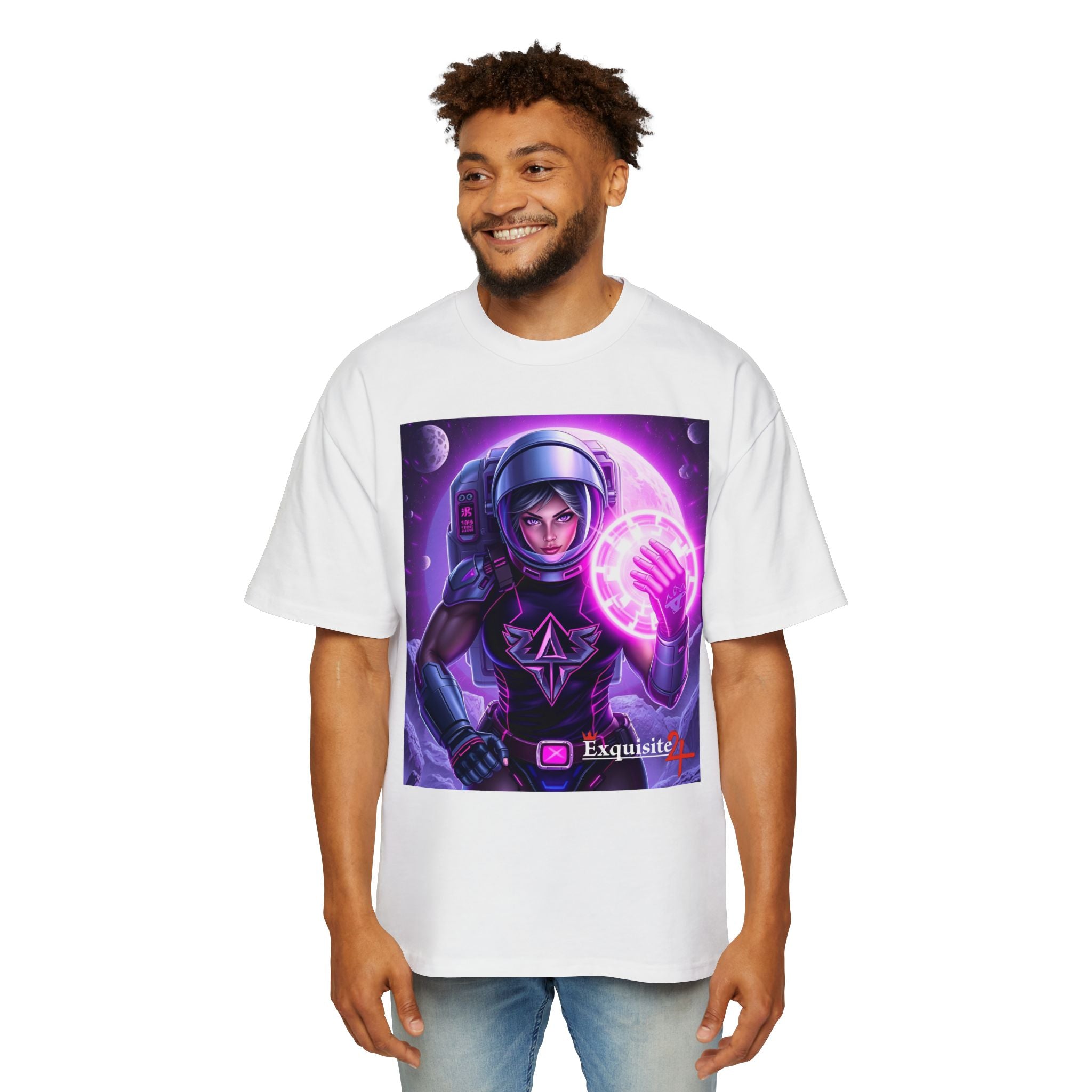 Astronaut Warrior Tee — Neon Space Mage Graphic T-Shirt