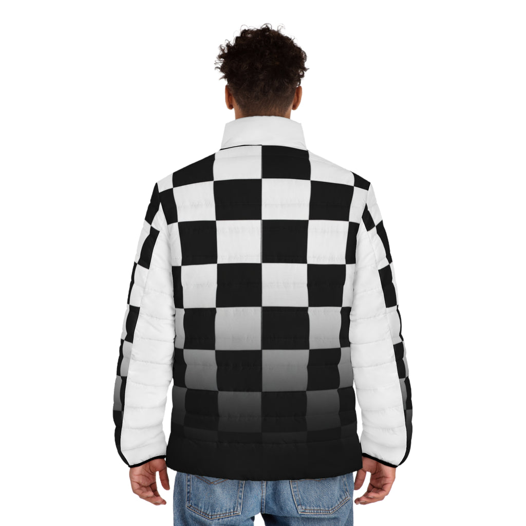 Checkerboard Gradient Puffer Jacket