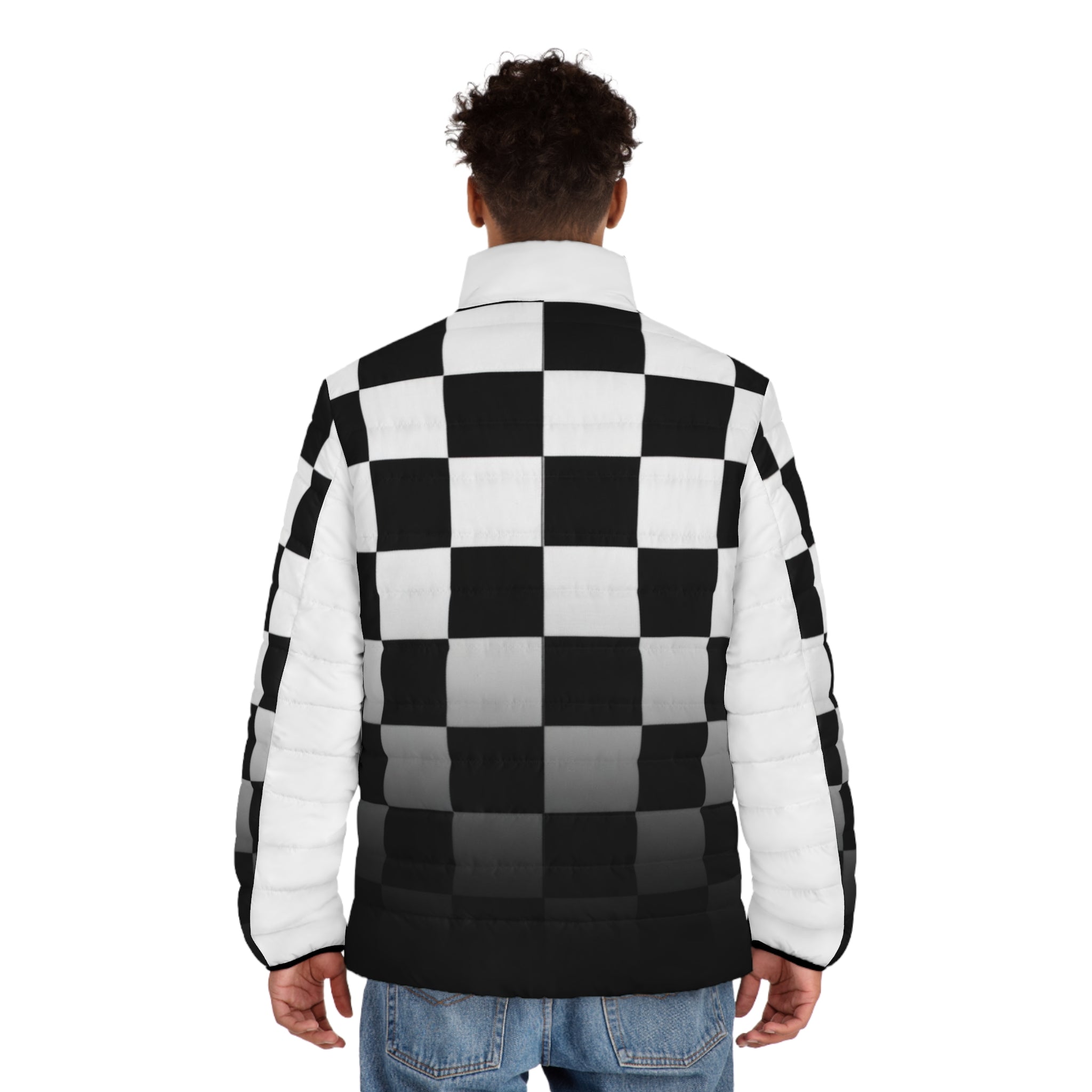 Checkerboard Gradient Puffer Jacket