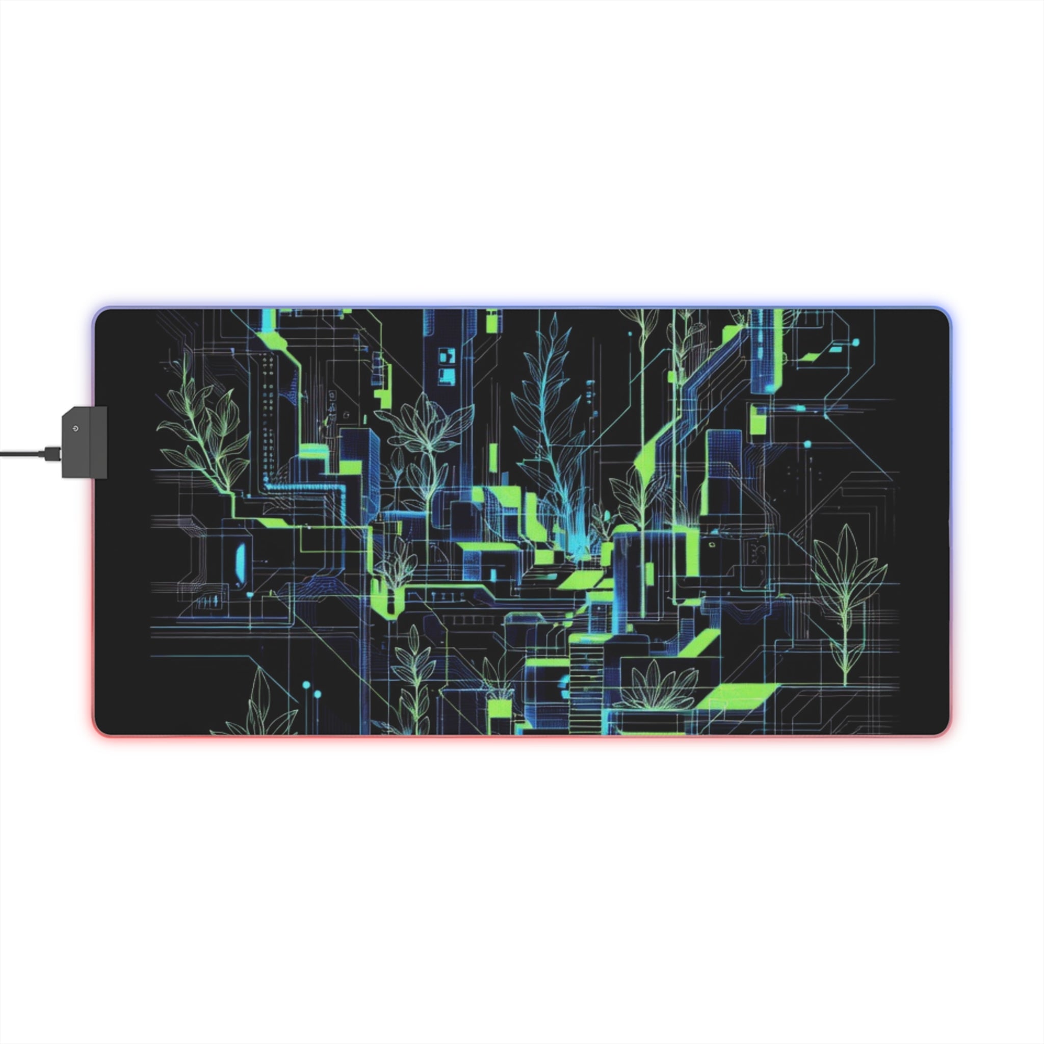 LED Gaming Mouse Pad — Cyber Circuit RGB Desk Mat