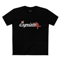 Cursive Exquisite 24 Red Accent Logo Graphic Tee