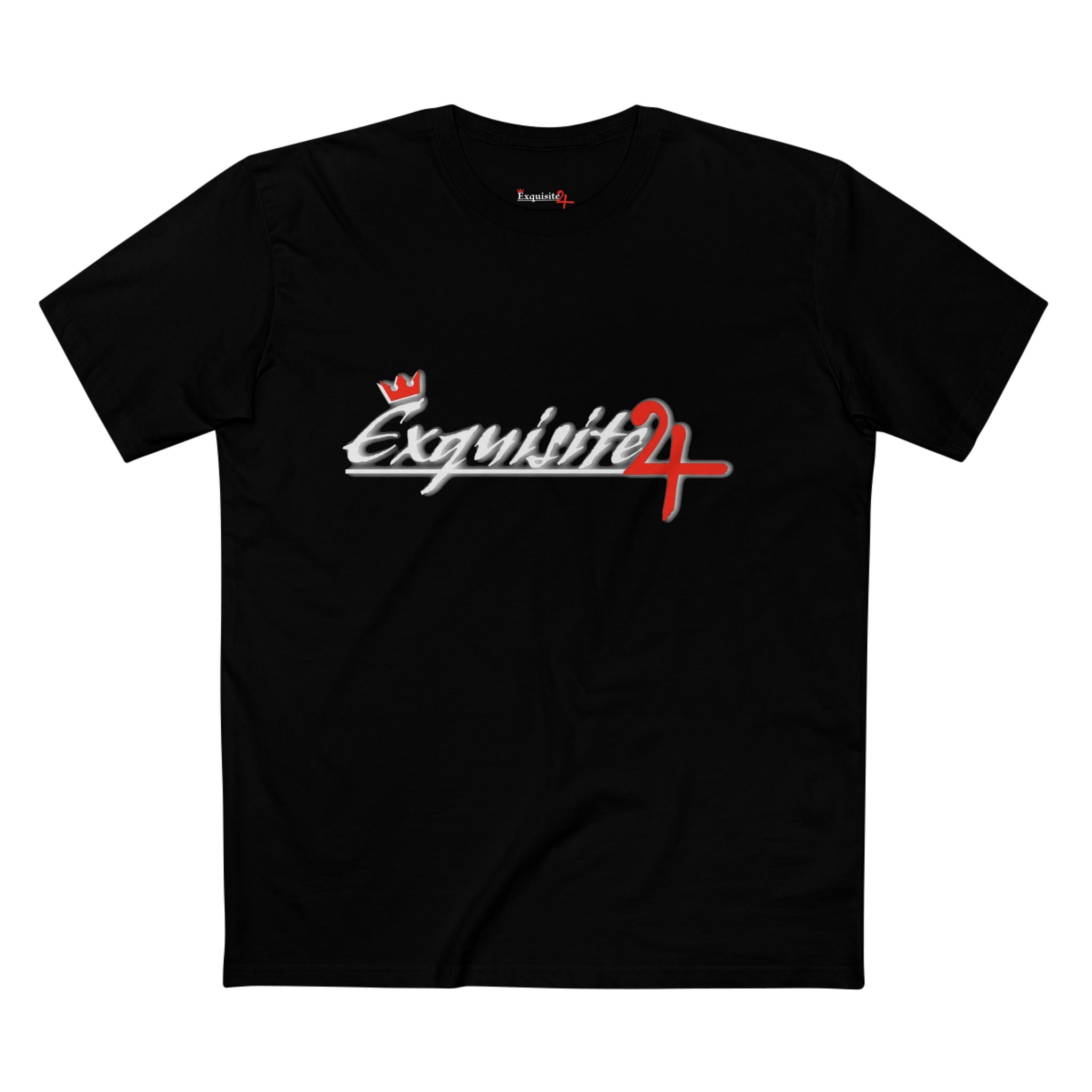 Cursive Exquisite 24 Red Accent Logo Graphic Tee