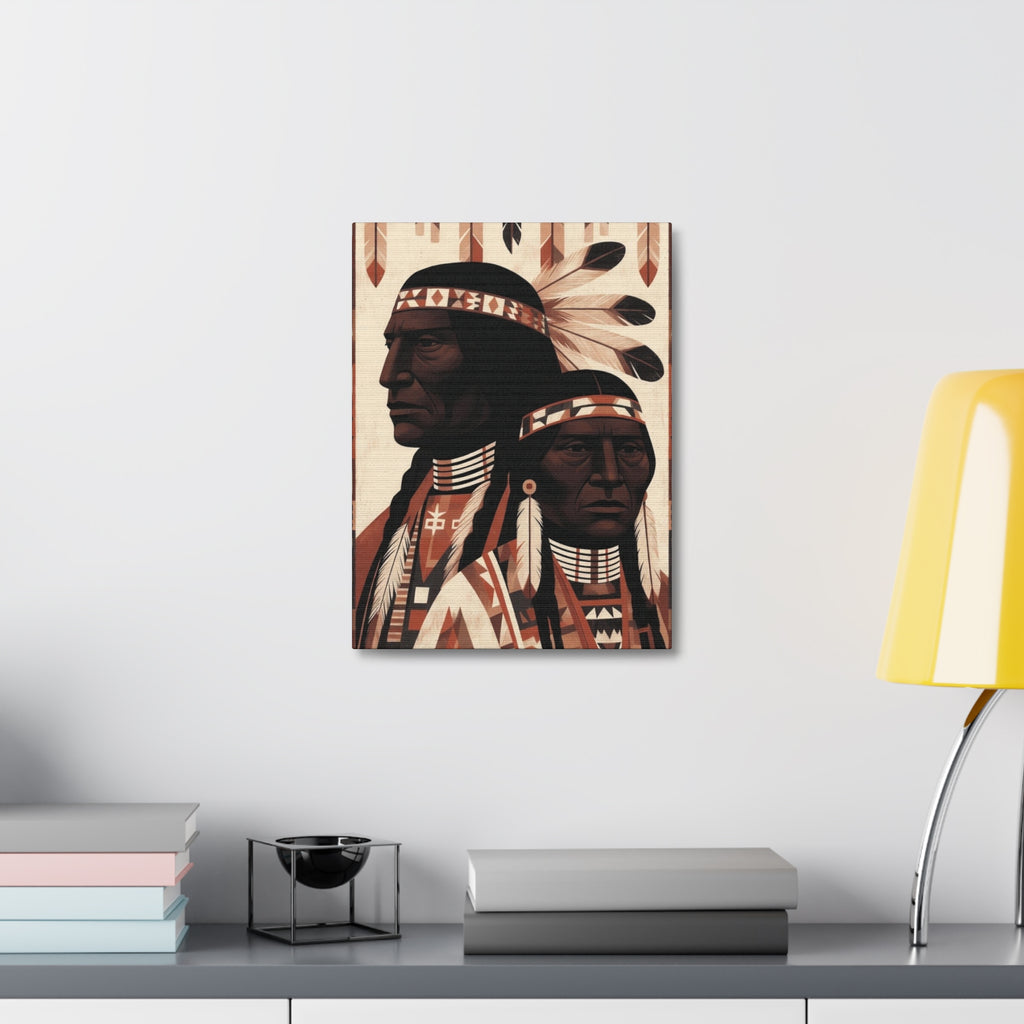 Aboriginal American Chiefs Portrait Stretched Canvas