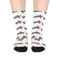 Exquisite 24 WhiteLogo Mid-Length Socks — Branded Streetwear Crew Socks