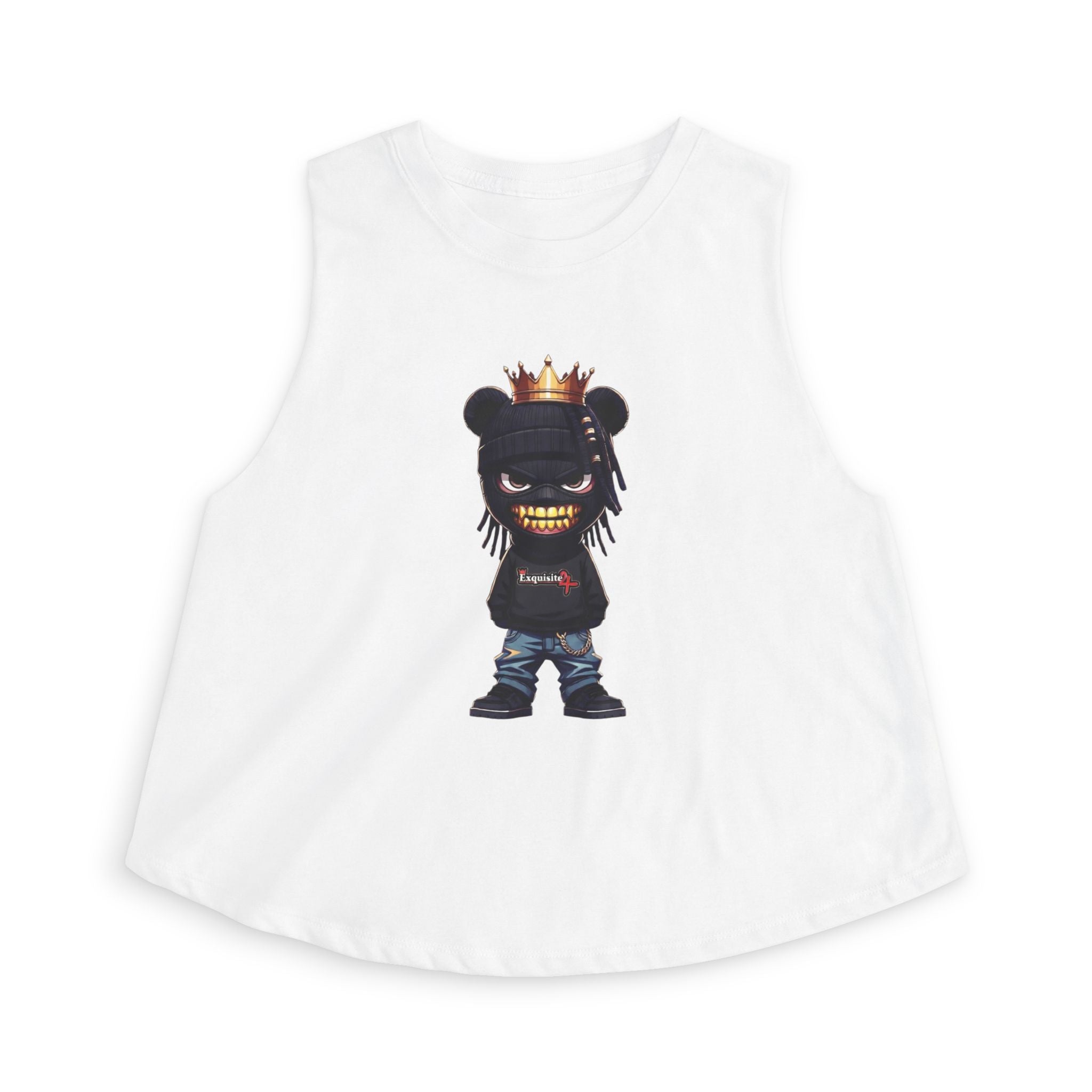 Women's Crop Top — Urban Bear King Graphic Crop Tank