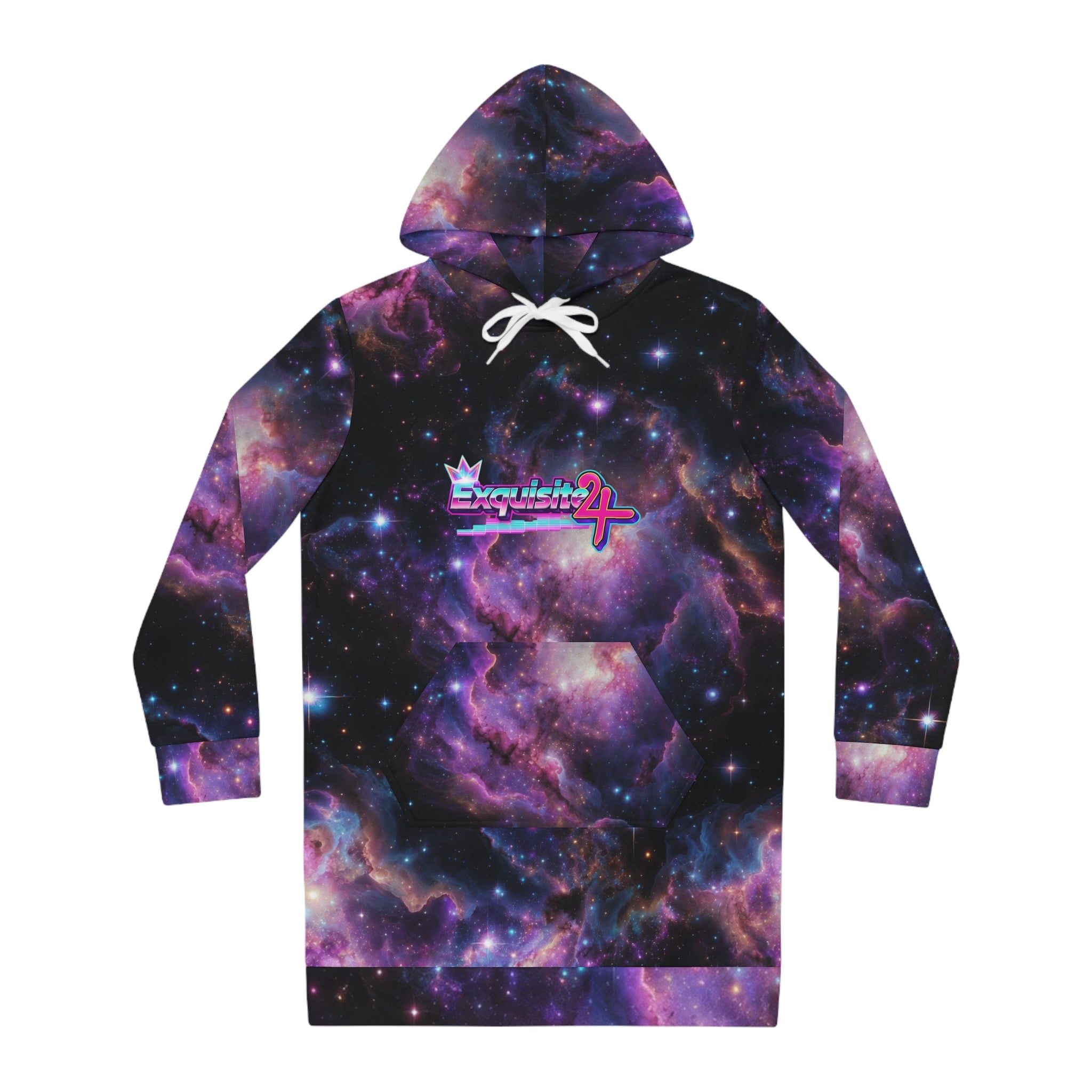 Galaxy Print Hoodie Dress