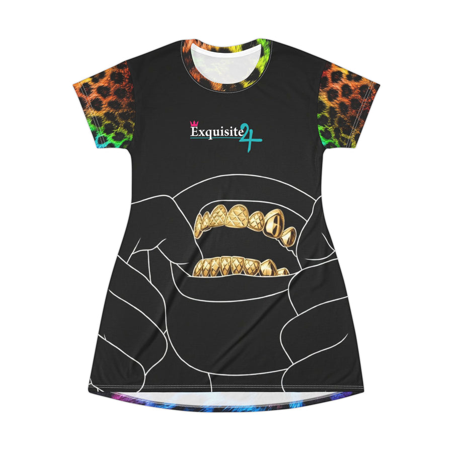 Leopard Grillz T-Shirt Dress — Rainbow Leopard