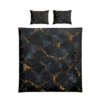 Black Gold Cotton Duvet Cover Set