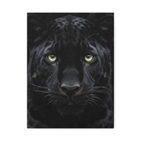 Black Panther Wall Canvas — Intense Close-Up Stretched Canvas Art